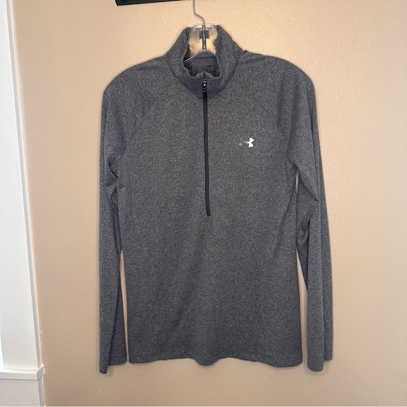 Under Armour Heathered Gray 1/4 Zip Pullover Size Medium Lightweight - Picture 1 of 5